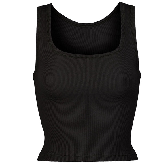 SKIMS Cotton Rib Tank, Soot, S (NWT)